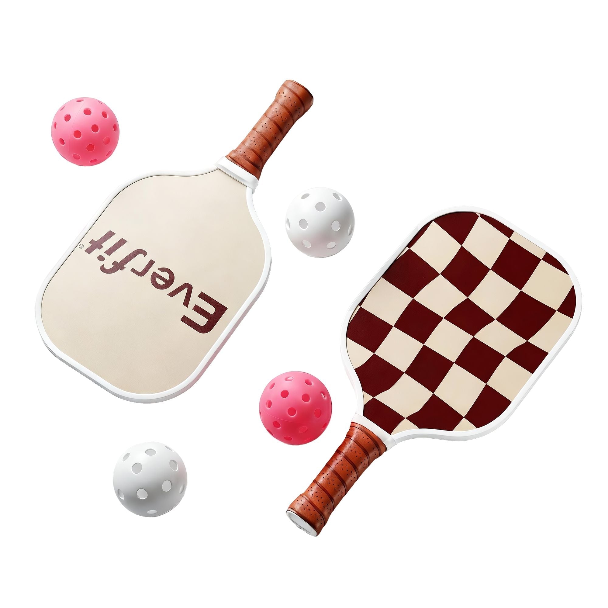 Pickleball Paddle Set Fibreglass Racquet Honeycomb Core With Bag Brown - Sports & Fitness > Racquet Sports > Pickleball - Rivercity House & Home Co. (ABN 18 642 972 209) - Affordable Modern Furniture Australia
