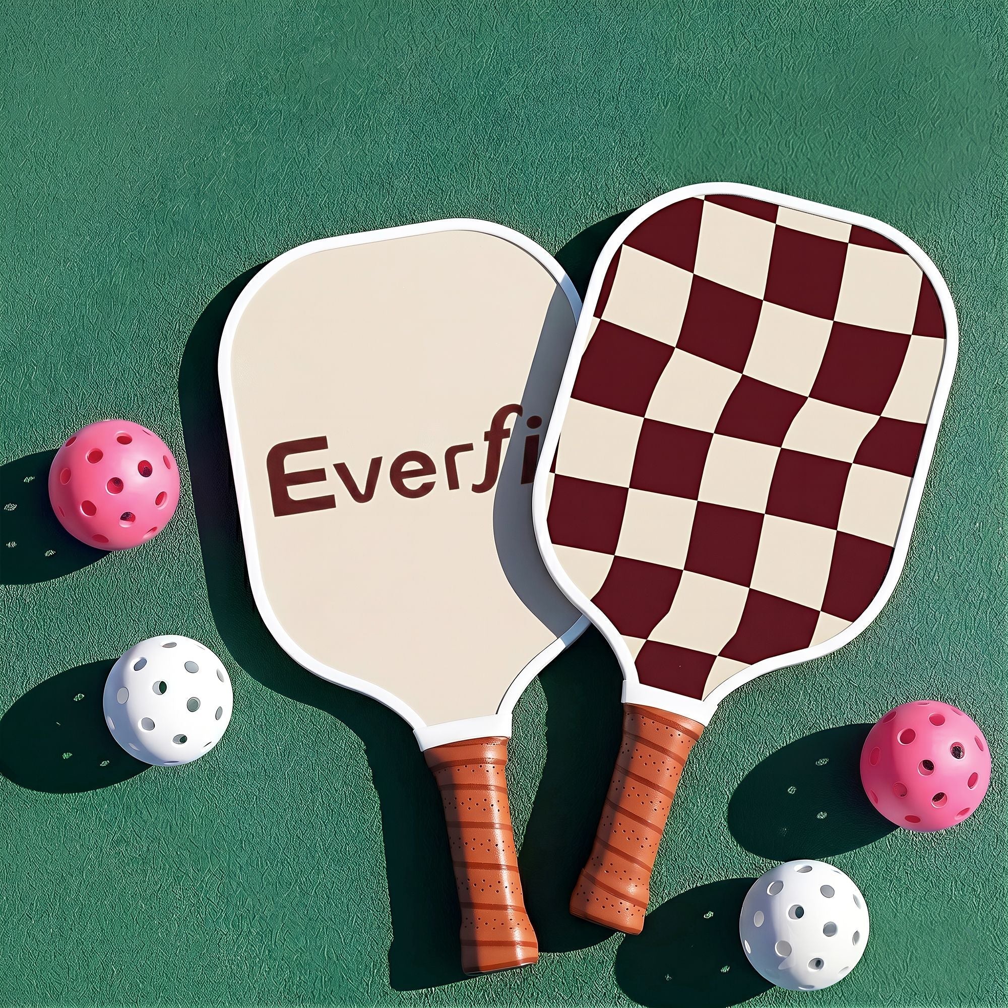 Pickleball Paddle Set Fibreglass Racquet Honeycomb Core With Bag Brown - Sports & Fitness > Racquet Sports > Pickleball - Rivercity House & Home Co. (ABN 18 642 972 209) - Affordable Modern Furniture Australia