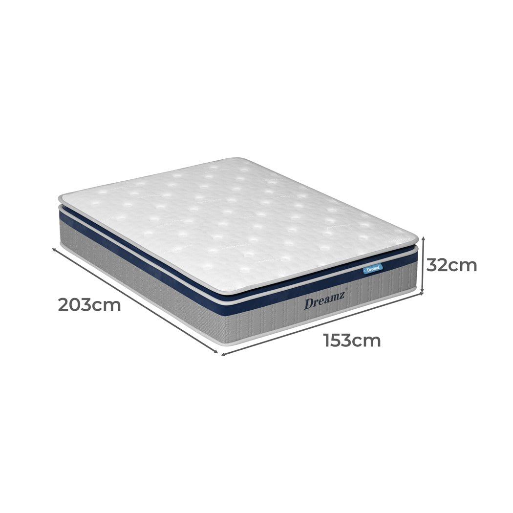 Pillow Top Spring Mattress 32cm All Sizes - White - Rivercity House & Home Co. (ABN 18 642 972 209) - Affordable Modern Furniture Australia