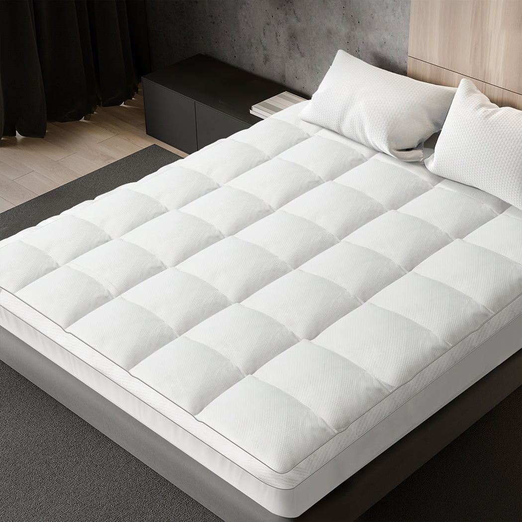 Pillowtop Mattress Topper 5cm Thickness - White - Rivercity House & Home Co. (ABN 18 642 972 209) - Affordable Modern Furniture Australia