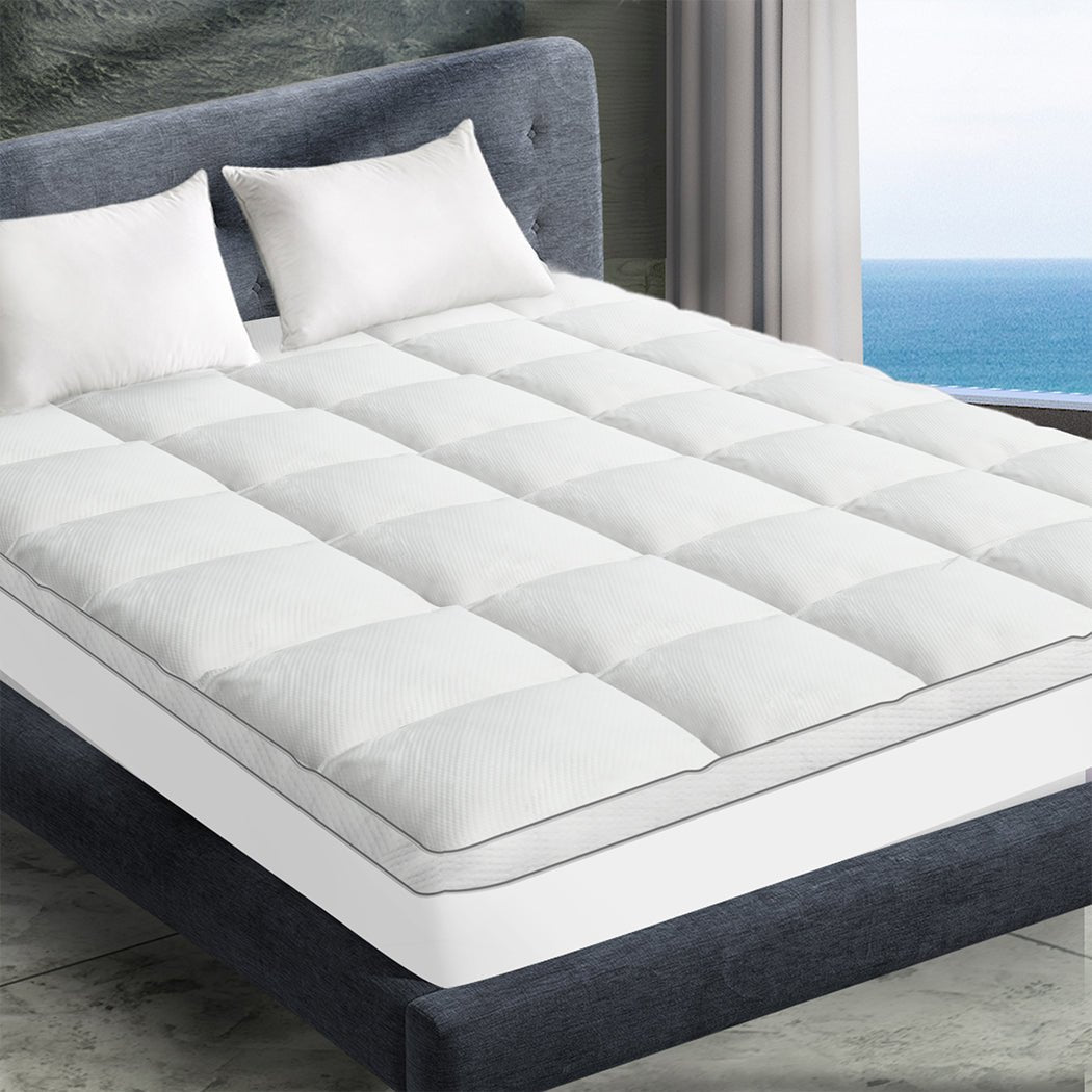 Pillowtop Mattress Topper 5cm Thickness - White - Rivercity House & Home Co. (ABN 18 642 972 209) - Affordable Modern Furniture Australia