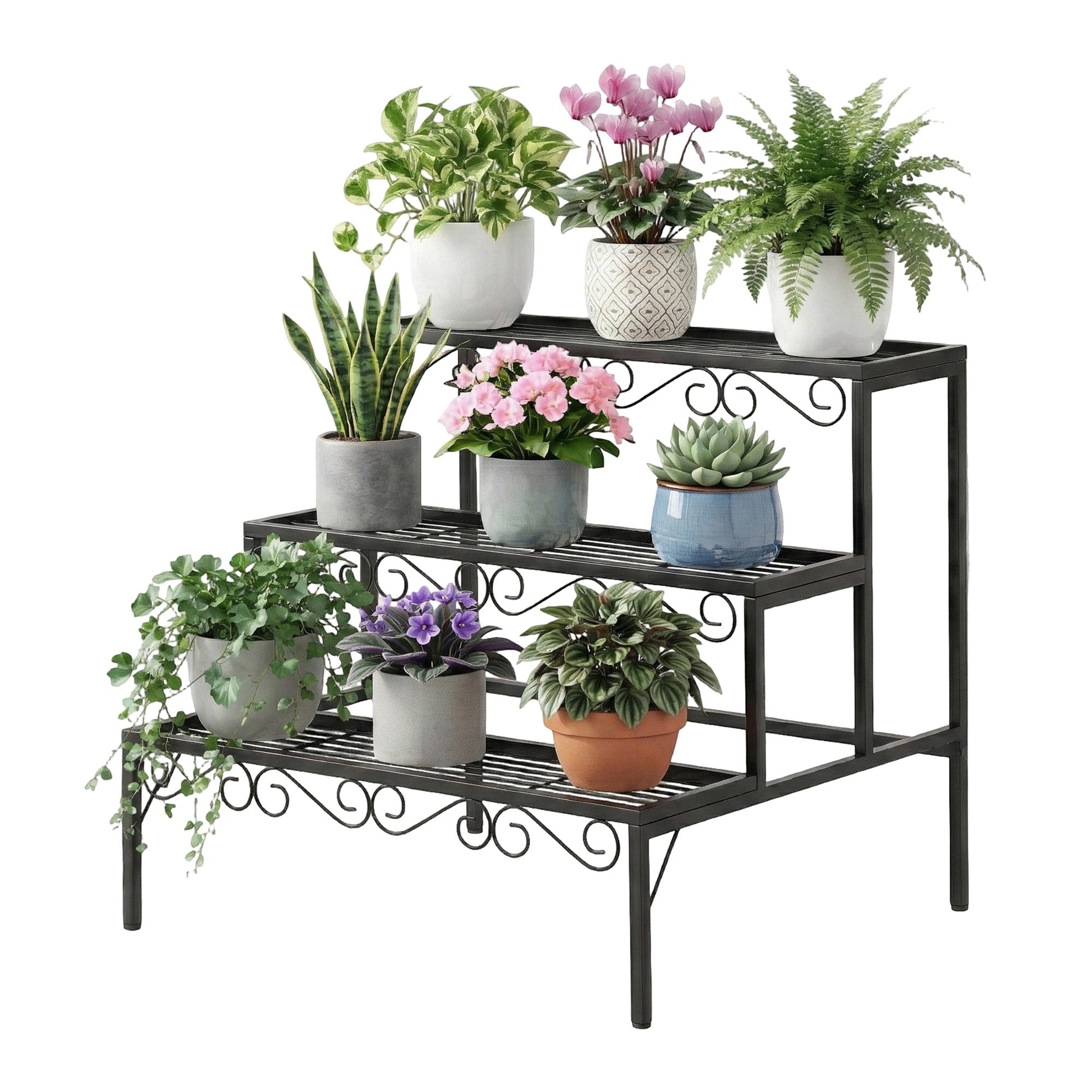 Plant Stand 3 Tier Metal Corner Plant Shelf Multiple Flower Holder Rack - Home & Garden > Artificial Plants > Pots, Planters & Accessories - Rivercity House & Home Co. (ABN 18 642 972 209) - Affordable Modern Furniture Australia