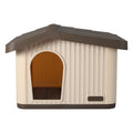 Plastic Dog Cage Kennel for Small Dogs with Ventilation - Beige Brown
