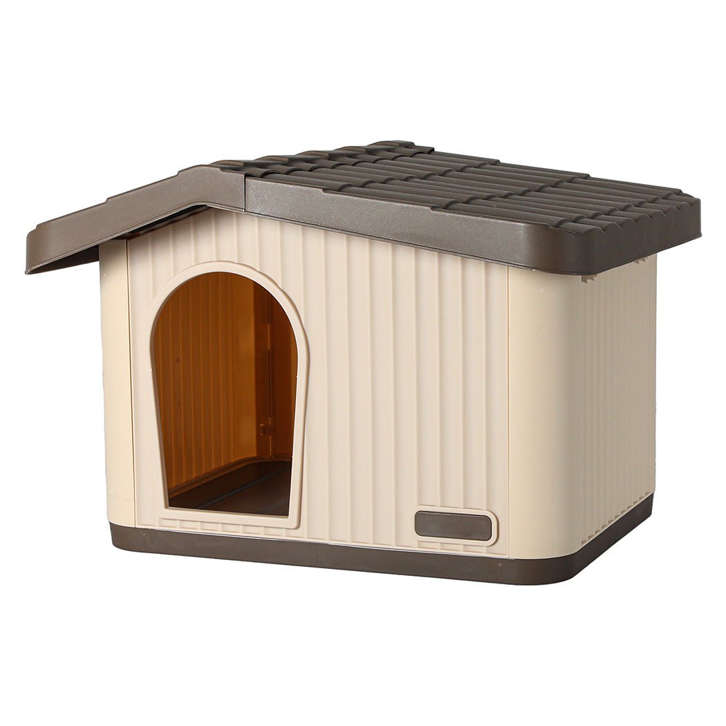 Plastic Dog Cage Kennel for Small Dogs with Ventilation - Beige Brown - Rivercity House & Home Co. (ABN 18 642 972 209) - Affordable Modern Furniture Australia
