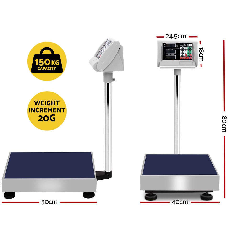Platform Scales Digital 150KG Electronic Scale Counting LCD - Home & Garden > Scales > Kitchen Scales - Rivercity House & Home Co. (ABN 18 642 972 209) - Affordable Modern Furniture Australia