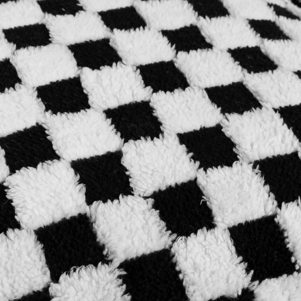 Plush Checkered Dog and Cat Bed Washable Removable Cover - Black & White - Rivercity House & Home Co. (ABN 18 642 972 209) - Affordable Modern Furniture Australia