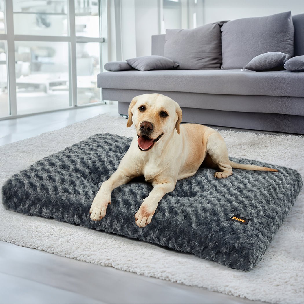 Plush Dog Bed Calming Soft Warm Washable - Grey - Rivercity House & Home Co. (ABN 18 642 972 209) - Affordable Modern Furniture Australia