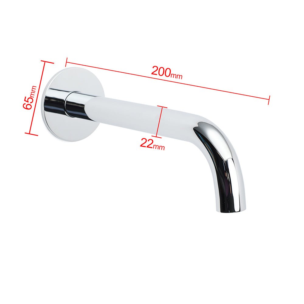 Polisehd Chrome Round 200mm Length Faucet Outlet Bath Tub Water Filler Spout Kit - Furniture > Bathroom > Shower Heads & Screens - Rivercity House & Home Co. (ABN 18 642 972 209) - Affordable Modern Furniture Australia