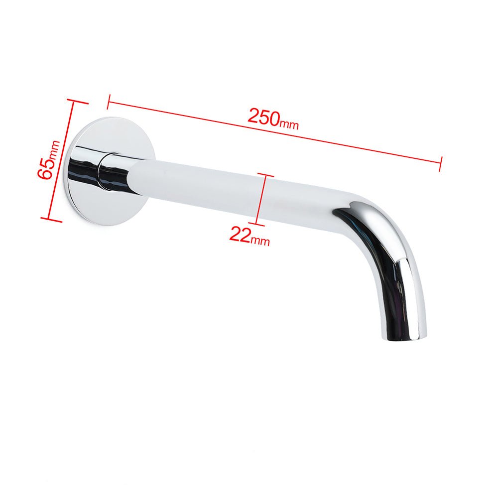 Polisehd Chrome Round 250mm Long Water Filler Spout Bath Tub Wall Mounted Outlet - Furniture > Bathroom > Shower Heads & Screens - Rivercity House & Home Co. (ABN 18 642 972 209) - Affordable Modern Furniture Australia