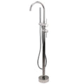 Polished Chrome Free Standing Bathtub Filler Mixer Faucet with Handset WELS - Chrome
