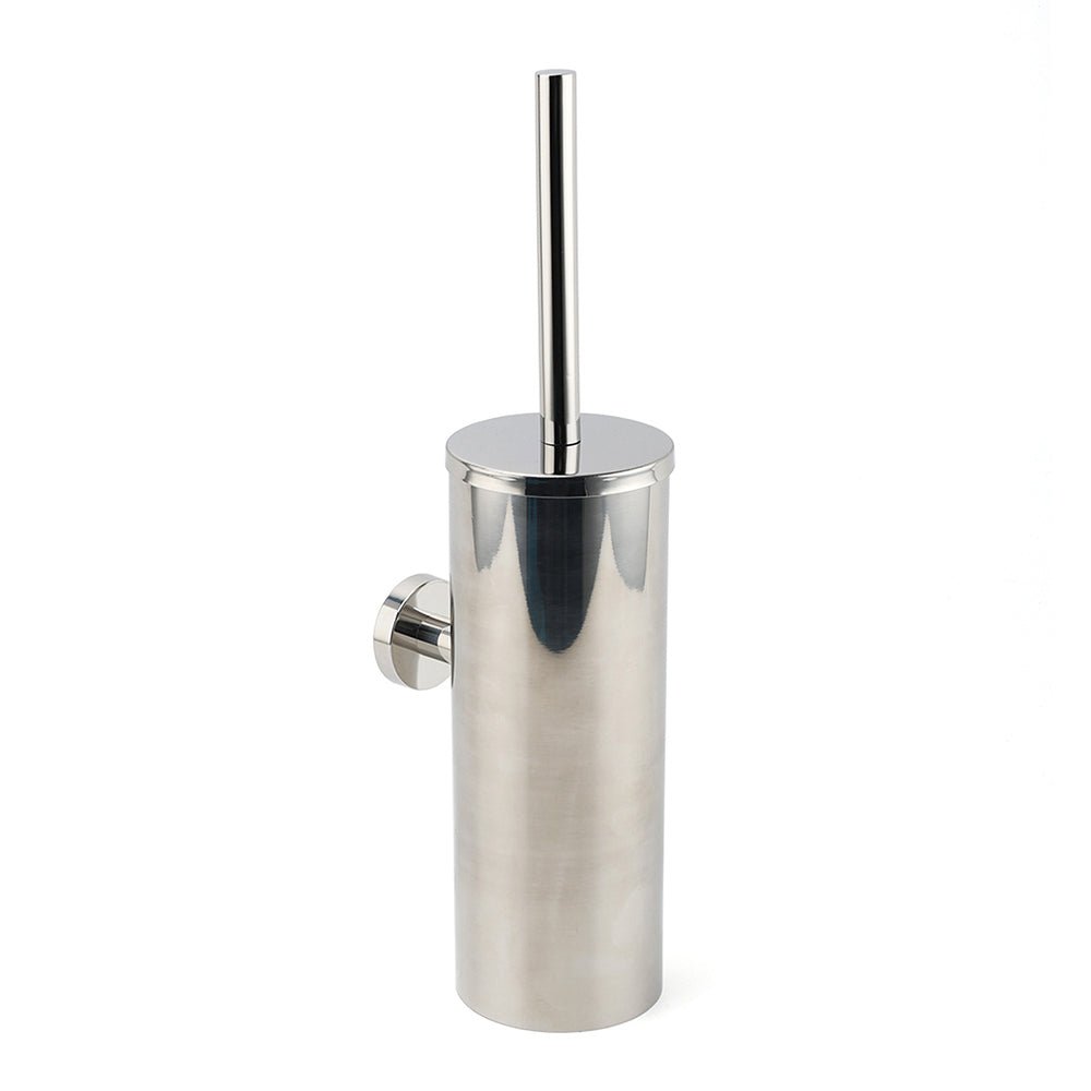 Polished Chrome Silver Round Toilet Brush Wall Mount Holder Cup Stainless Steel - Home & Garden > Bathroom Accessories > Shower Accessories - Rivercity House & Home Co. (ABN 18 642 972 209) - Affordable Modern Furniture Australia