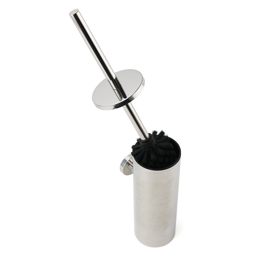 Polished Chrome Silver Round Toilet Brush Wall Mount Holder Cup Stainless Steel - Home & Garden > Bathroom Accessories > Shower Accessories - Rivercity House & Home Co. (ABN 18 642 972 209) - Affordable Modern Furniture Australia
