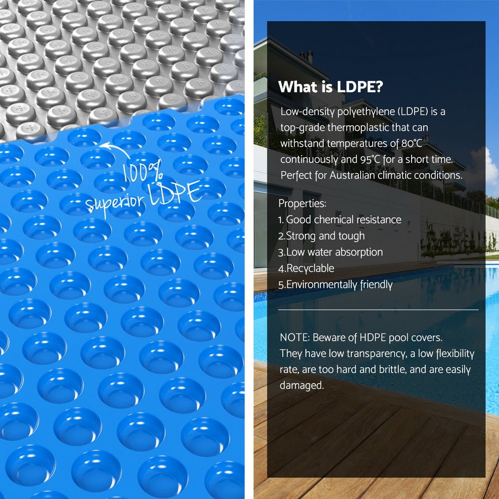 Pool Cover 600 Micron 11x6.2m w/ Roller 6.55m Swimming Pools Solar Blanket - Home & Garden > Pool & Accessories > Pool Covers & Accessories - Rivercity House & Home Co. (ABN 18 642 972 209) - Affordable Modern Furniture Australia