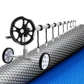 600 Micron 7x4m Pool Cover with 5.55m Roller - Silver