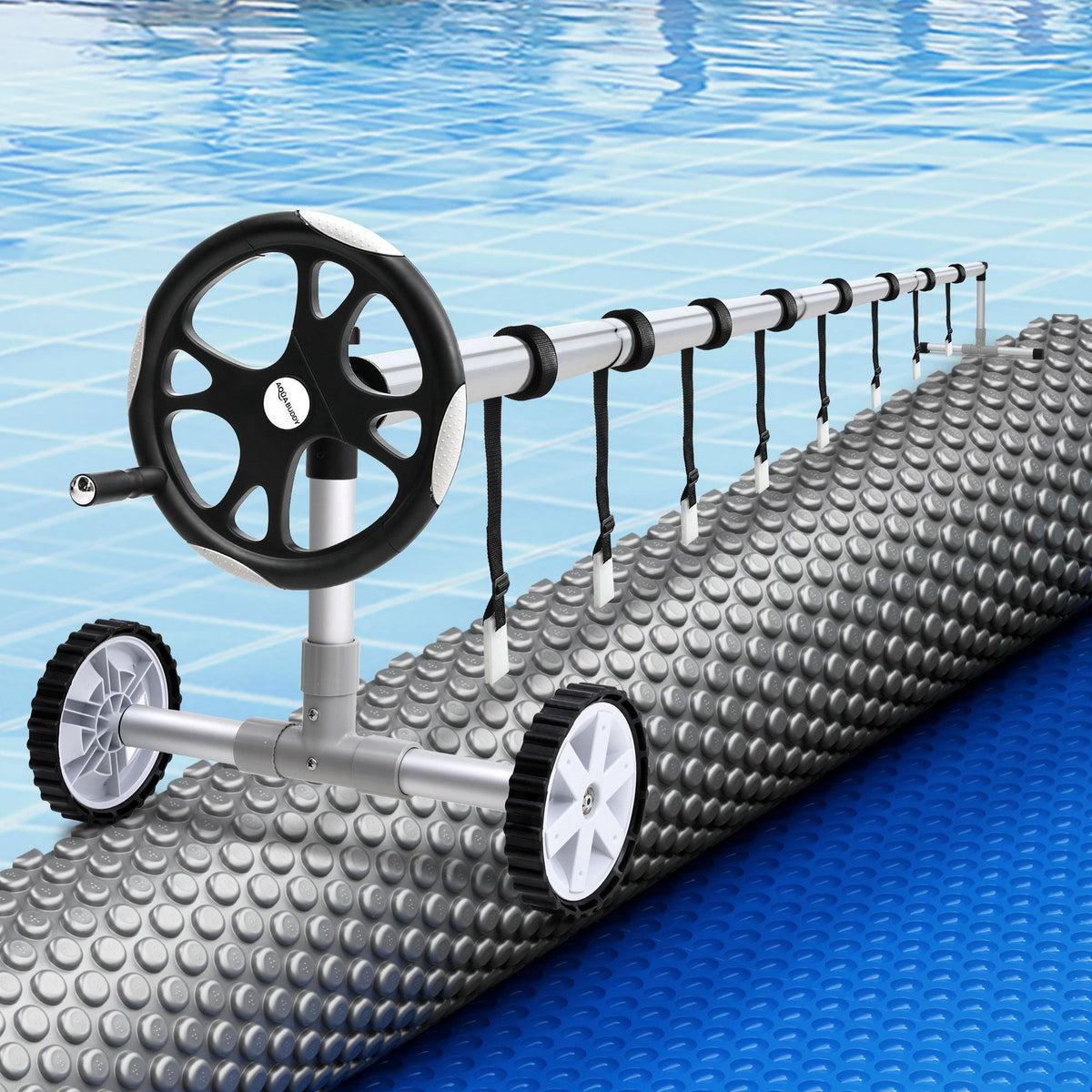 Pool Cover 600 Micron 9.5x5m w/ Roller 5.55m Swimming Pools Sliver Solar Blanket - Home & Garden > Pool & Accessories > Pool Covers & Accessories - Rivercity House & Home Co. (ABN 18 642 972 209) - Affordable Modern Furniture Australia