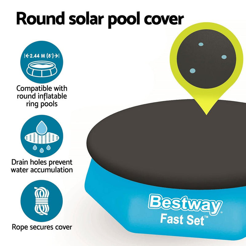 Pool Cover Fits 2.44m Above Ground Swimming Pool PVC Blanket - Home & Garden > Pool & Accessories > Pool Covers & Accessories - Rivercity House & Home Co. (ABN 18 642 972 209) - Affordable Modern Furniture Australia