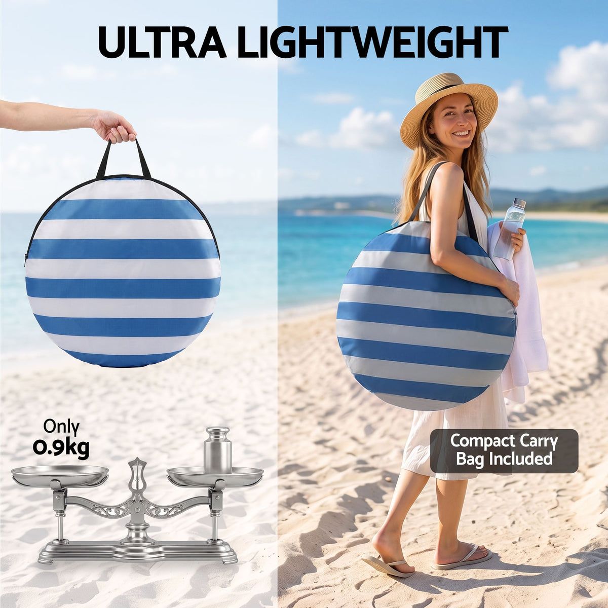Pop Up Beach Tent UPF50+ Sun Shade Lightweight 2-3 Person - Outdoor Recreation > Camping > Tents - Rivercity House & Home Co. (ABN 18 642 972 209) - Affordable Modern Furniture Australia