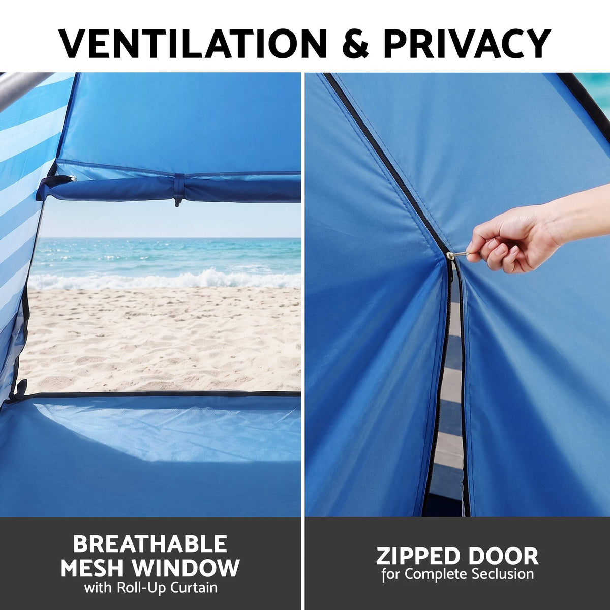 Pop Up Beach Tent UPF50+ Sun Shade Lightweight 2-3 Person - Outdoor Recreation > Camping > Tents - Rivercity House & Home Co. (ABN 18 642 972 209) - Affordable Modern Furniture Australia