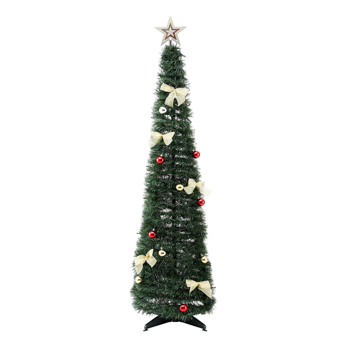 Pop Up Christmas Tree Pre Decorated Multicolour LED 155cm - Occasions > Christmas > Christmas Trees - Rivercity House & Home Co. (ABN 18 642 972 209) - Affordable Modern Furniture Australia