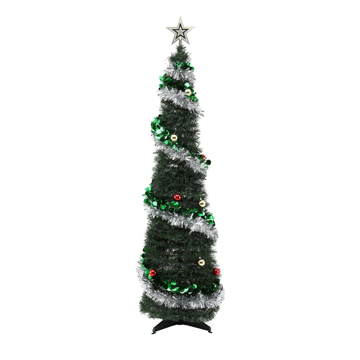 Pop Up Christmas Tree Pre Decorated Warm White LED 155cm - Occasions > Christmas > Christmas Trees - Rivercity House & Home Co. (ABN 18 642 972 209) - Affordable Modern Furniture Australia