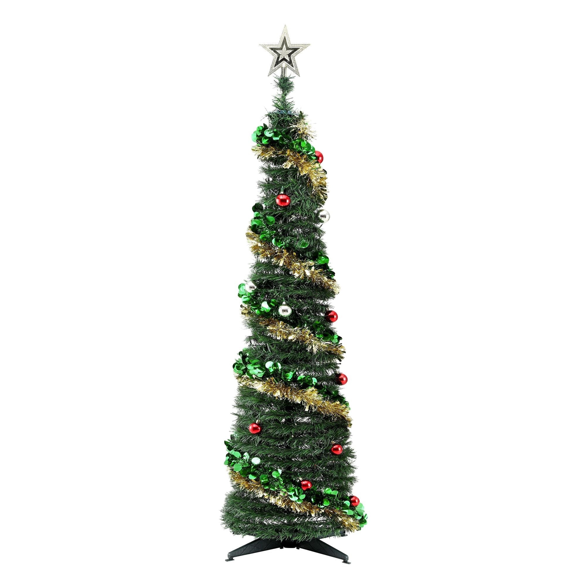 Pop Up Christmas Tree Pre Decorated Warm White LED 160cm - Occasions > Christmas > Christmas Trees - Rivercity House & Home Co. (ABN 18 642 972 209) - Affordable Modern Furniture Australia