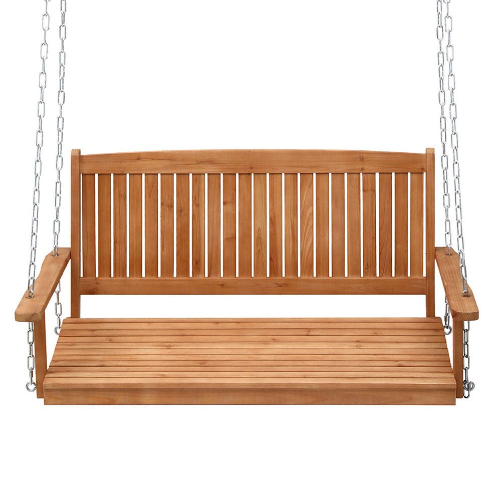 Porch Swing Chair With Chain Outdoor Furniture Wooden Bench 2 Seater - Furniture > Outdoor > Outdoor Chairs - Rivercity House & Home Co. (ABN 18 642 972 209) - Affordable Modern Furniture Australia