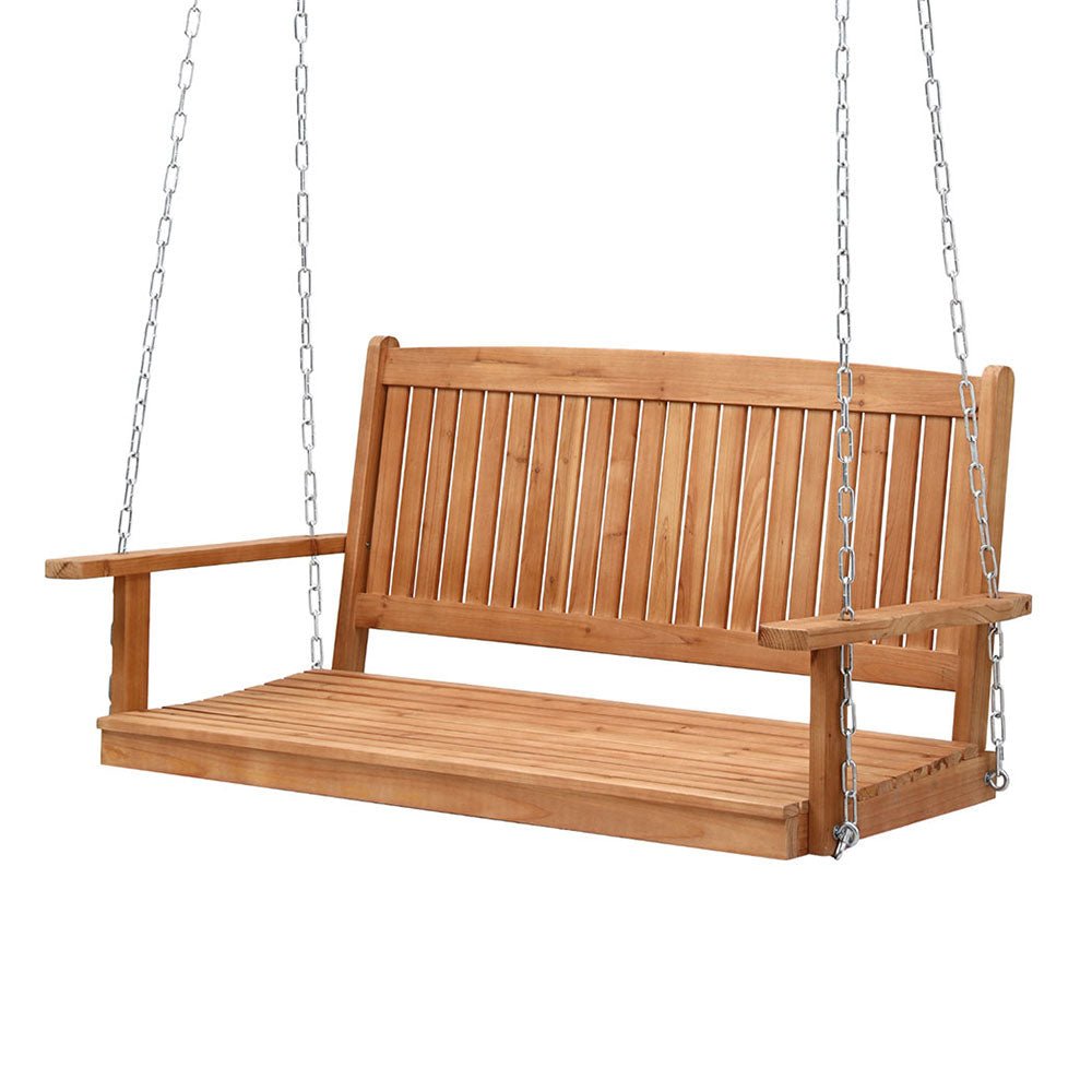 Porch Swing Chair With Chain Outdoor Furniture Wooden Bench 2 Seater - Furniture > Outdoor > Outdoor Chairs - Rivercity House & Home Co. (ABN 18 642 972 209) - Affordable Modern Furniture Australia
