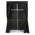 Portable 102cm Fabric Wardrobe Organiser with Pockets and Anti-Tip - Black and Silver