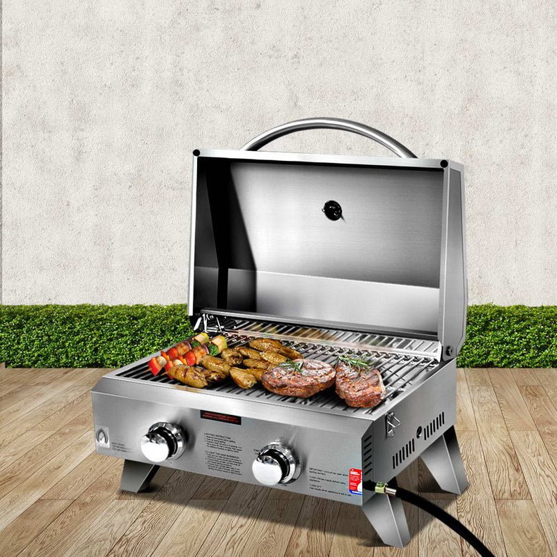 Portable 2 Burner Gas BBQ - Home & Garden - Rivercity House & Home Co. (ABN 18 642 972 209) - Affordable Modern Furniture Australia