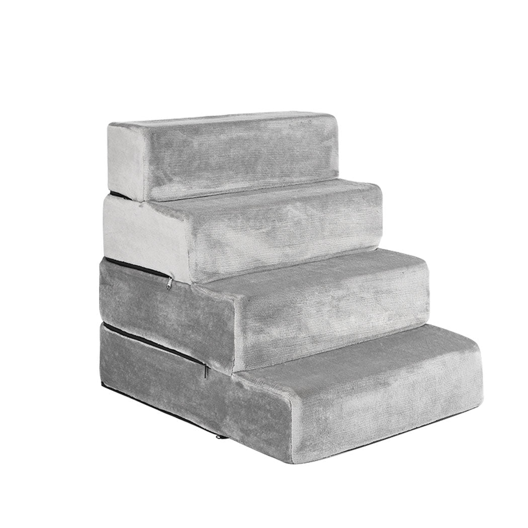 Portable 4 - Step X - Large Pet Stairs Ramp with Anti - Slip Bottom - Grey - Rivercity House & Home Co. (ABN 18 642 972 209) - Affordable Modern Furniture Australia