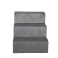 Portable Adjustable 3-Step Medium Pet Stairs - Grey