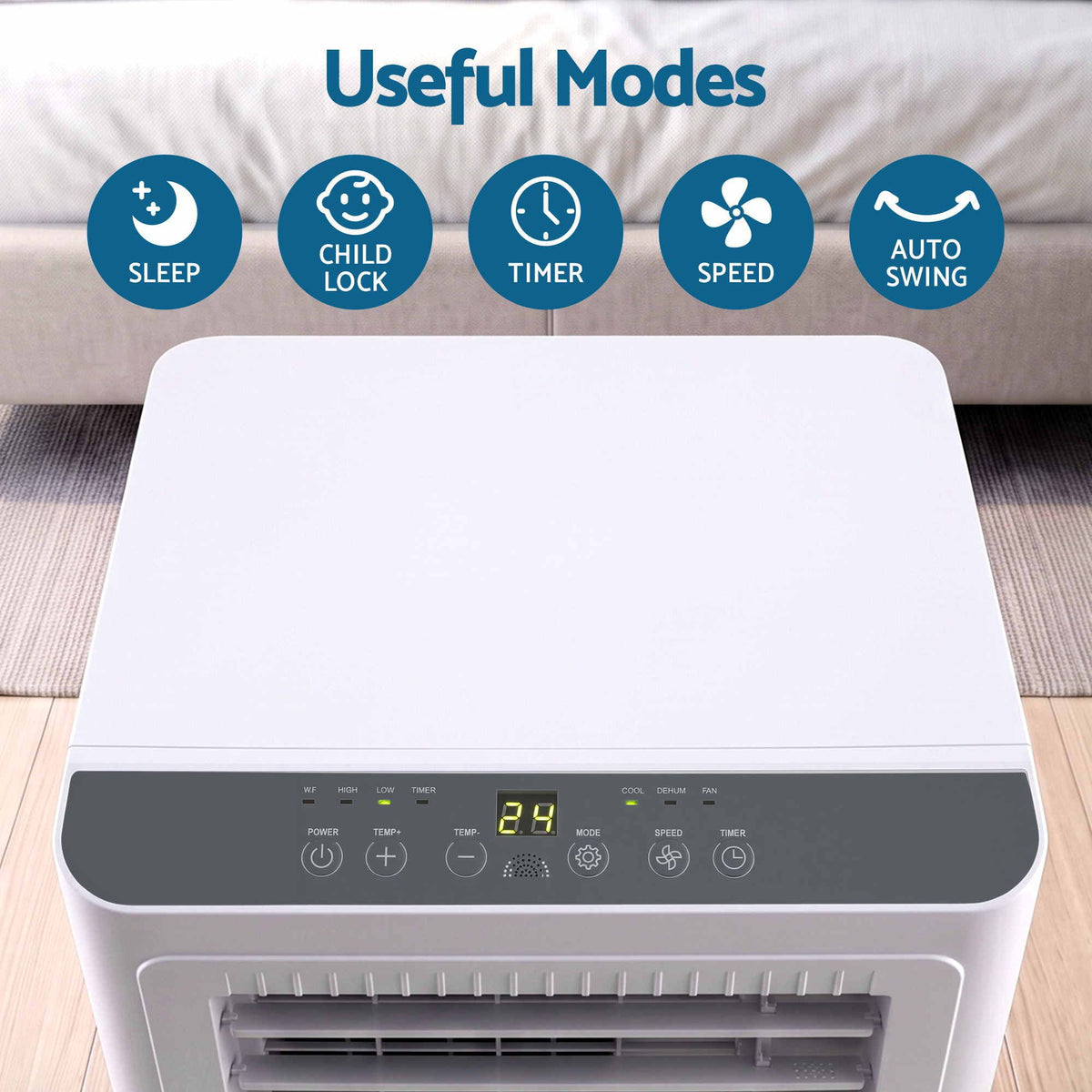 Portable Air Conditioner 5000 BTU 3-in-1 with Remote Control - Appliances > Air Conditioners > Portable Air Conditioners - Rivercity House & Home Co. (ABN 18 642 972 209) - Affordable Modern Furniture Australia