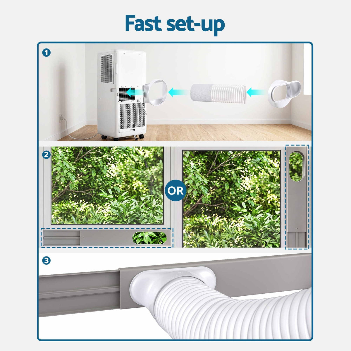 Portable Air Conditioner 5000 BTU 3-in-1 with Remote Control - Appliances > Air Conditioners > Portable Air Conditioners - Rivercity House & Home Co. (ABN 18 642 972 209) - Affordable Modern Furniture Australia