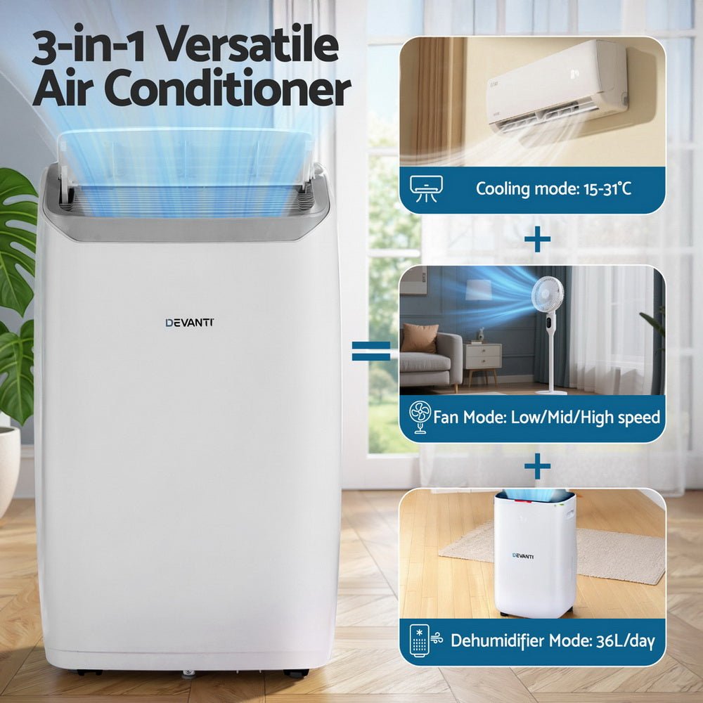 Portable Air Conditioner Dehumidifier Fan 14000BTU - Appliances > Air Conditioners > Portable Air Conditioners - Rivercity House & Home Co. (ABN 18 642 972 209) - Affordable Modern Furniture Australia