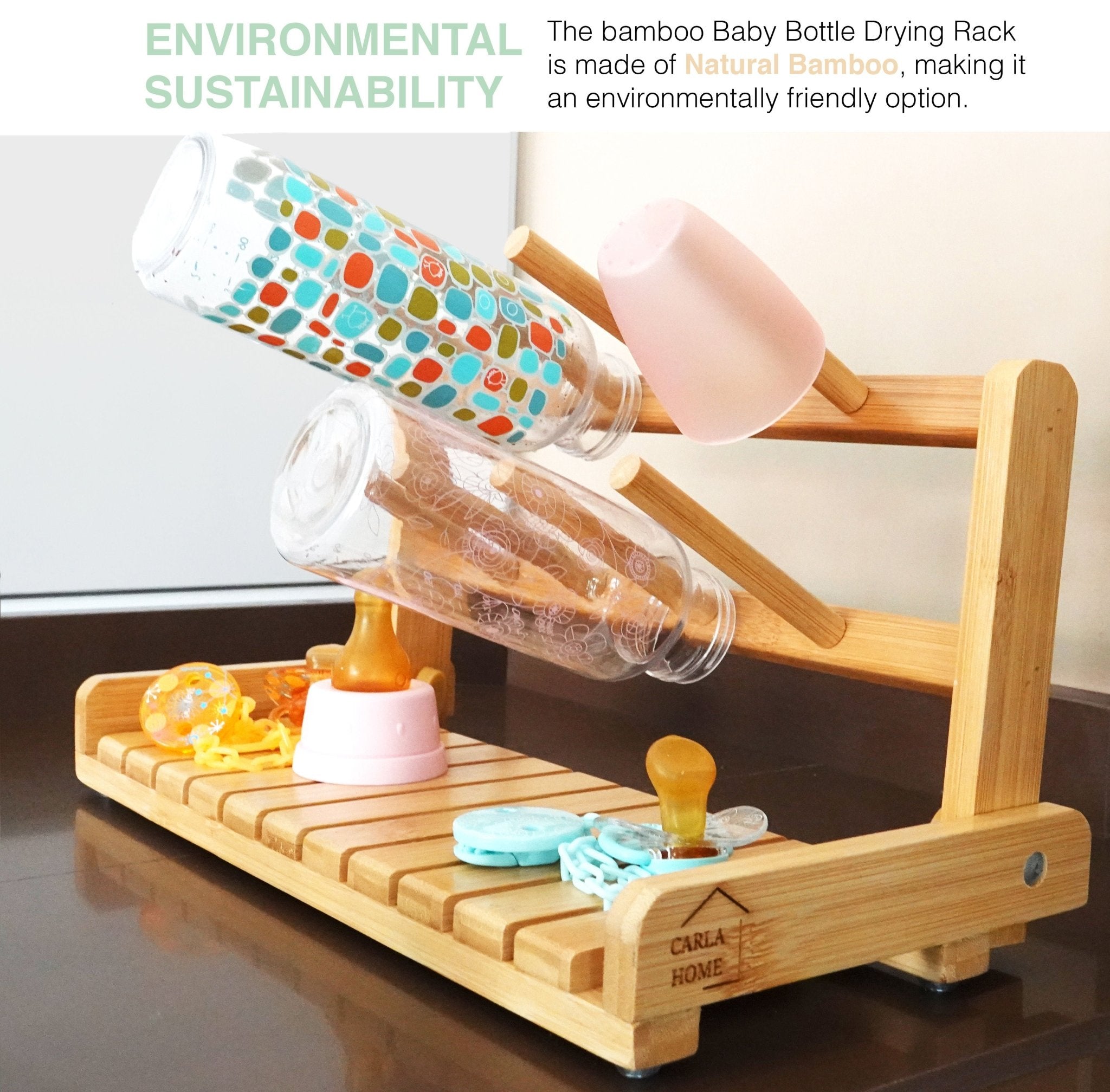 Portable Bamboo Baby Bottle Drying Rack - Home & Garden > Laundry & Cleaning > Laundry Storage - Rivercity House & Home Co. (ABN 18 642 972 209) - Affordable Modern Furniture Australia