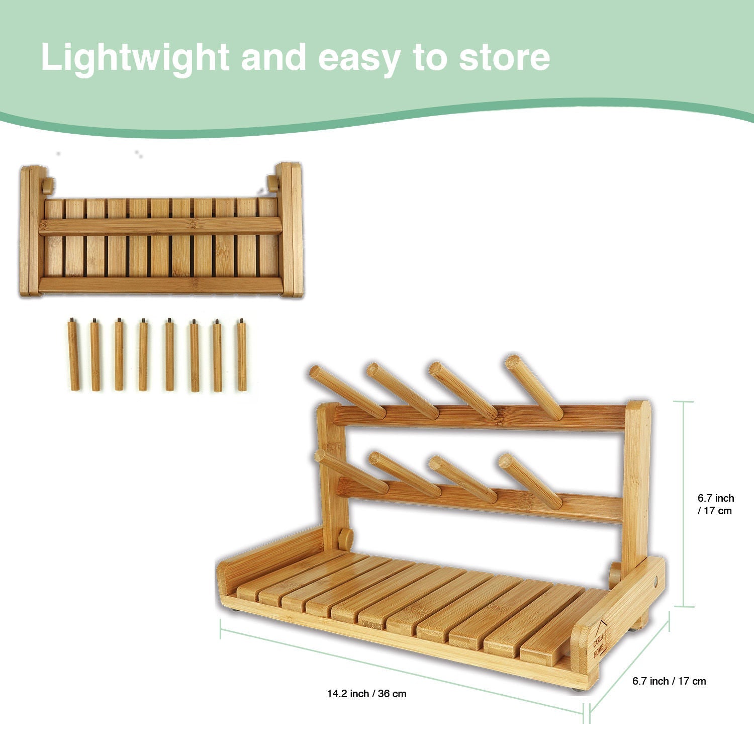 Portable Bamboo Baby Bottle Drying Rack - Home & Garden > Laundry & Cleaning > Laundry Storage - Rivercity House & Home Co. (ABN 18 642 972 209) - Affordable Modern Furniture Australia