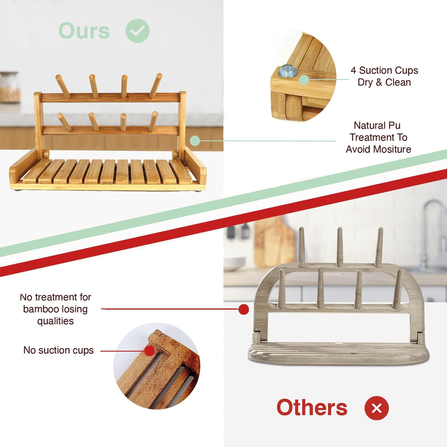 Portable Bamboo Baby Bottle Drying Rack - Home & Garden > Laundry & Cleaning > Laundry Storage - Rivercity House & Home Co. (ABN 18 642 972 209) - Affordable Modern Furniture Australia