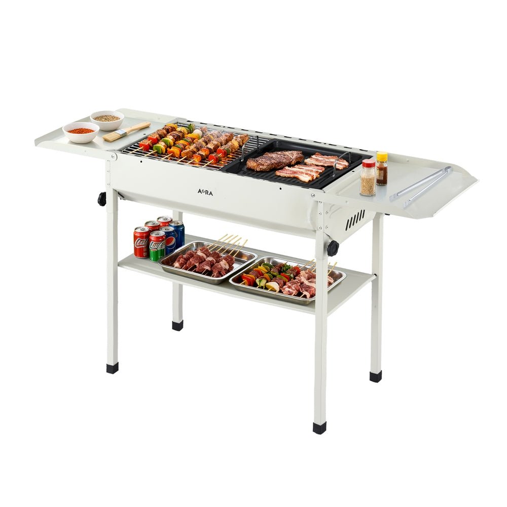 Portable BBQ Grill w/ Stainless Steel Racks & Pans for Outdoor - Home & Garden > BBQ > BBQs & Accessories - Rivercity House & Home Co. (ABN 18 642 972 209) - Affordable Modern Furniture Australia