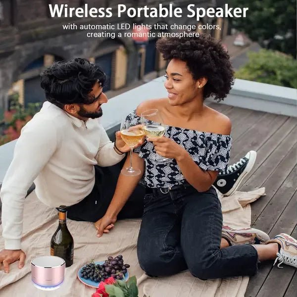 Portable Bluetooth Speaker with HD Sound, TF Card & LED Light - Pink - Audio & Video > Speakers > Bluetooth Speakers - Rivercity House & Home Co. (ABN 18 642 972 209) - Affordable Modern Furniture Australia