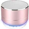Portable Bluetooth Speaker with HD Sound, TF Card & LED Light - Pink