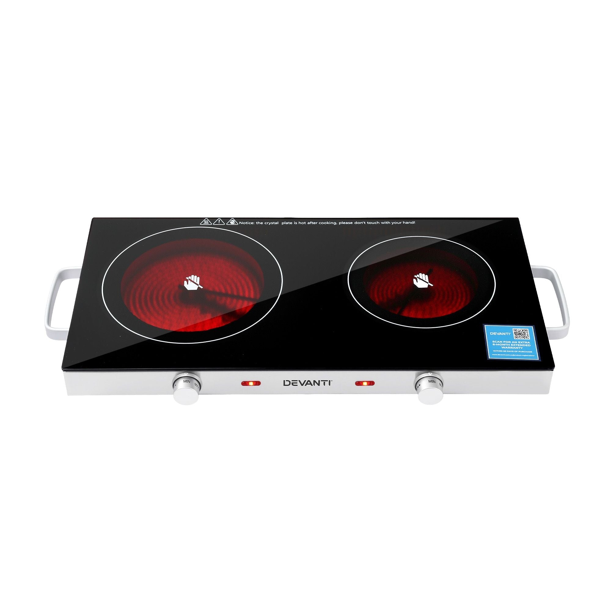 Portable Ceramic Cooktop Dual Burner Electric Hot Plate 2800W - Black - Appliances > Kitchen Appliances > Cooktops & Stoves - Rivercity House & Home Co. (ABN 18 642 972 209) - Affordable Modern Furniture Australia