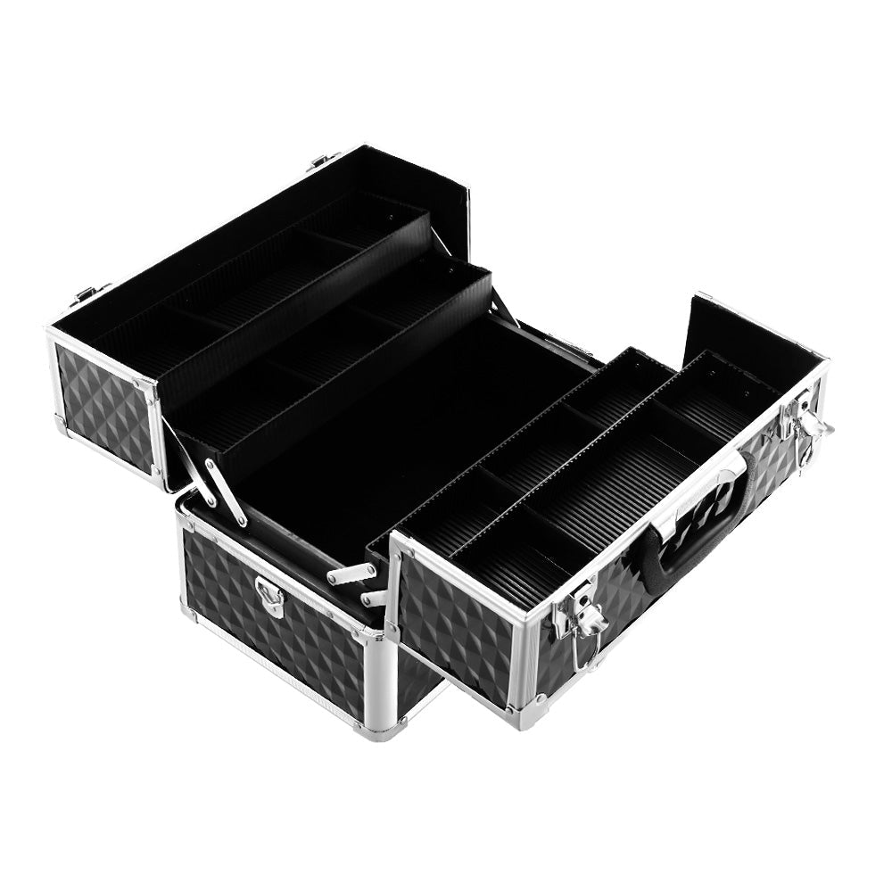 Portable Cosmetic Beauty Makeup Case - Diamond Black - Health & Beauty > Cosmetic Storage > Cosmetic & Toiletry Bags - Rivercity House & Home Co. (ABN 18 642 972 209) - Affordable Modern Furniture Australia