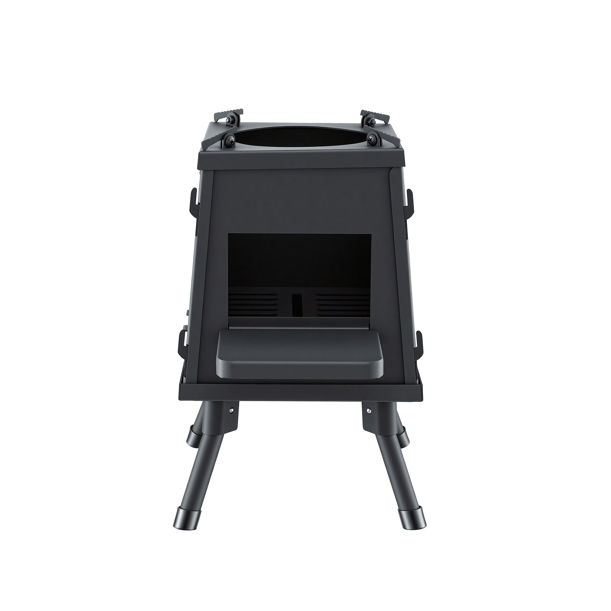 Portable Fire Pit BBQ Outdoor Fireplace Camping Stove for Boiling Water and BBQ - Black - Home & Garden > Firepits > Fire Pits - Rivercity House & Home Co. (ABN 18 642 972 209) - Affordable Modern Furniture Australia