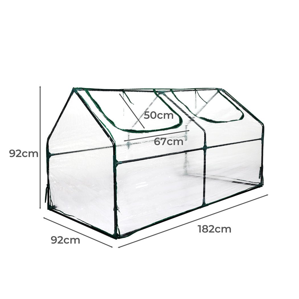 Portable Flower Garden Greenhouse with Roll - Up Door - Transparent - Rivercity House & Home Co. (ABN 18 642 972 209) - Affordable Modern Furniture Australia