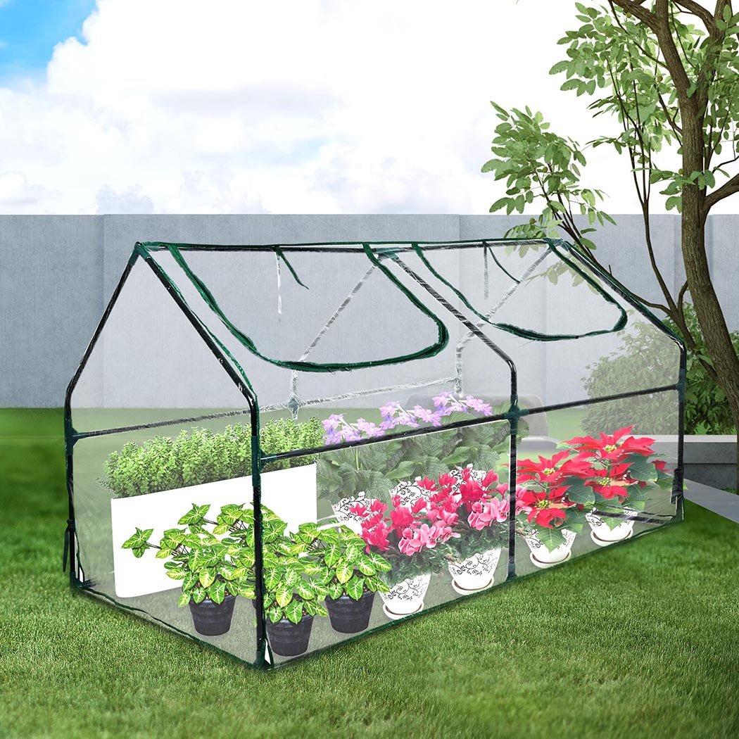 Portable Flower Garden Greenhouse with Roll - Up Door - Transparent - Rivercity House & Home Co. (ABN 18 642 972 209) - Affordable Modern Furniture Australia