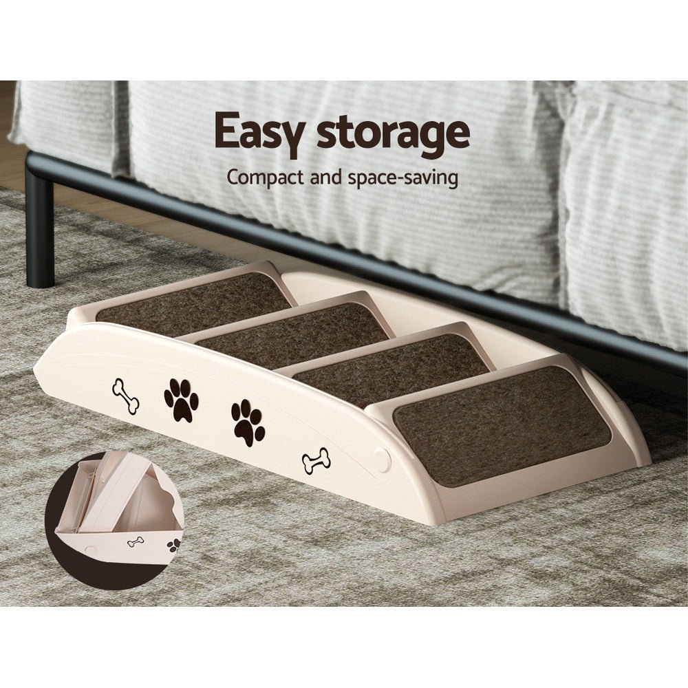 Portable Foldable Dog Ramp and Steps for Bed Sofa Car - Beige - Pet Care > Dog Supplies > Dog Steps & Ramps - Rivercity House & Home Co. (ABN 18 642 972 209) - Affordable Modern Furniture Australia