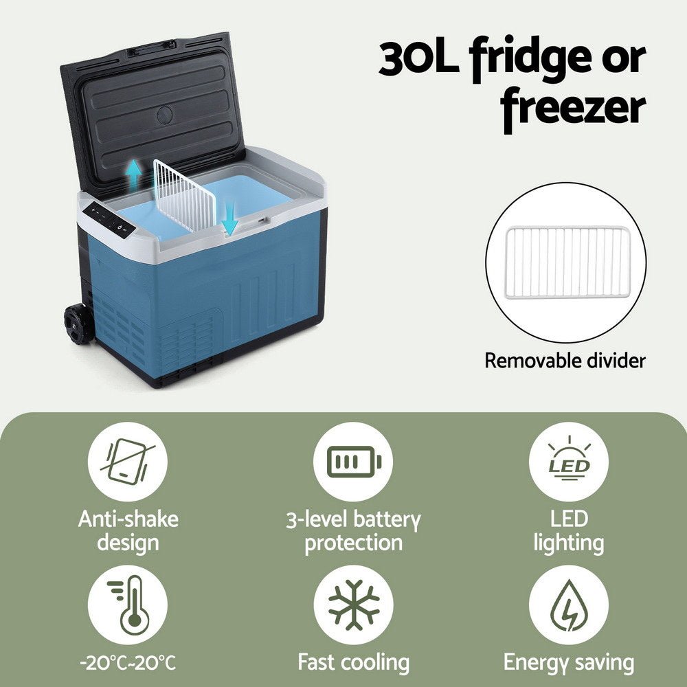 Portable Fridge 30L Bar Fridges Camping Freezer 12V/24V/240V - Outdoor Recreation > Camping > Camping Appliances - Rivercity House & Home Co. (ABN 18 642 972 209) - Affordable Modern Furniture Australia