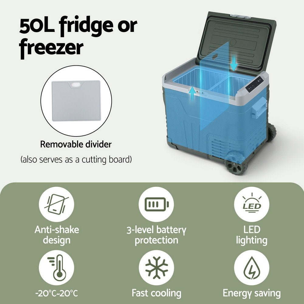 Portable Fridge 50L Camping Bar Fridges Freezer 12V/24V/240V - Outdoor Recreation > Camping > Camping Appliances - Rivercity House & Home Co. (ABN 18 642 972 209) - Affordable Modern Furniture Australia