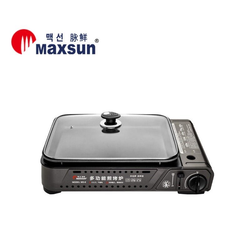 Portable Gas Burner Stove with Inset Non Stick Cooking Pan Cooker Butane Camping 35mm Cooking Pan - Appliances > Kitchen Appliances > Cooktops & Stoves - Rivercity House & Home Co. (ABN 18 642 972 209) - Affordable Modern Furniture Australia