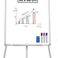 Portable Magnetic Whiteboard Easel with Adjustable Tripod Stand 90x60cm - White